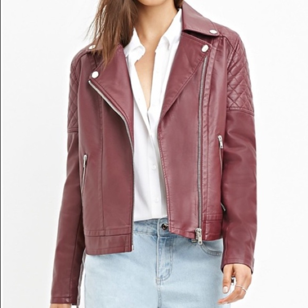 Faux Leather Moto Jacket